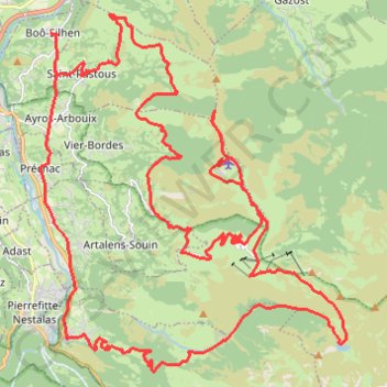 Trace GPS Hautacam par le Cap des Bentails et le lac d'Isaby, itinéraire, parcours