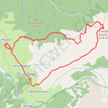 Trace GPS Thures la Cima del Bosco, itinéraire, parcours
