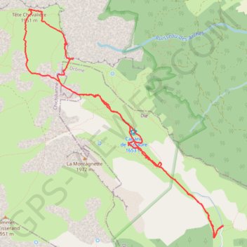 Trace GPS Tête chevalière Mont Aiguille, itinéraire, parcours