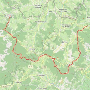 Trace GPS Ht Bojo Dép St Bonnet des Bruyères 67 Km Jour 2, itinéraire, parcours