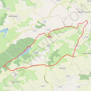 Trace GPS De Fabas à la vallée du Touch et le GR86, itinéraire, parcours