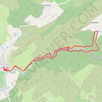 Trace GPS Vallée de la Buèges, itinéraire, parcours
