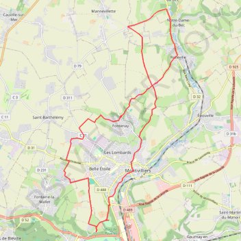 Trace GPS Rouelles - Notre-Dame-du-Bec, itinéraire, parcours