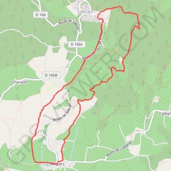 Trace GPS Megier - Sabran, itinéraire, parcours