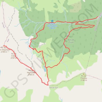 Trace GPS Le Pic des Trois Seigneurs par l'étang bleu, itinéraire, parcours