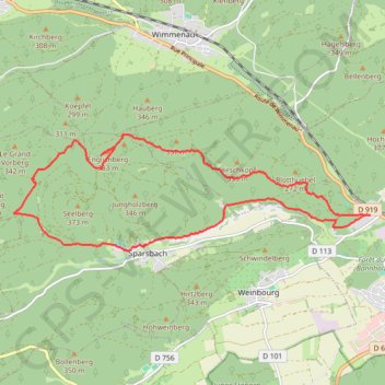 Trace GPS Sparsbach : en passant par le Englishberg et les Ochsenstall, itinéraire, parcours