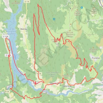 Trace GPS Lac de Monteynard - Le Senepy - Passerelles himalayennes, itinéraire, parcours