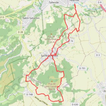 Trace GPS Tallende Saint-Sandoux (Auvergne) 63450, itinéraire, parcours