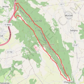 Trace GPS Traversée du Vuache, itinéraire, parcours
