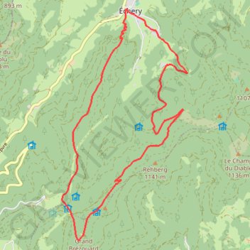 Trace GPS Échéry Grand Brézouard, itinéraire, parcours