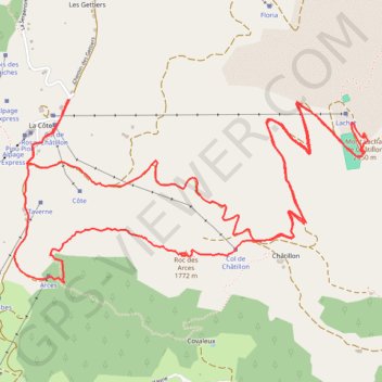 Trace GPS Roc de Arces et Mont Lachat de Châtillon, itinéraire, parcours