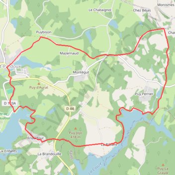 Trace GPS Circuit Les Daumiers à Saint-Pardoux, itinéraire, parcours