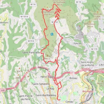 Trace GPS Mont Chauve via Haute Tension, itinéraire, parcours