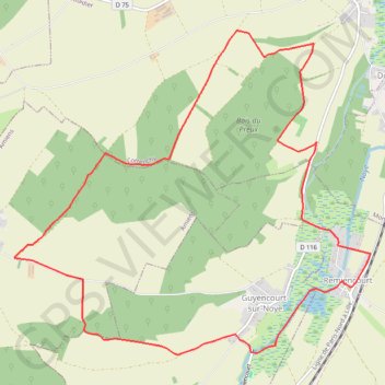 Trace GPS Le bois-du-Roi - Remiencourt, itinéraire, parcours
