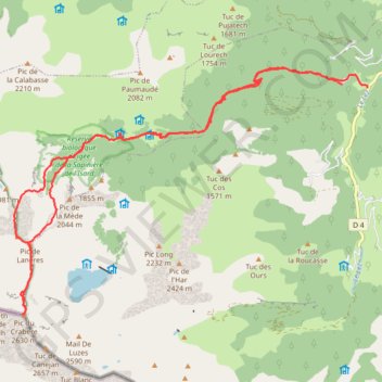 Trace GPS Pic de Crabère, itinéraire, parcours