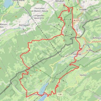 Trace GPS Mont d'Or - Dent de Vaulion, itinéraire, parcours