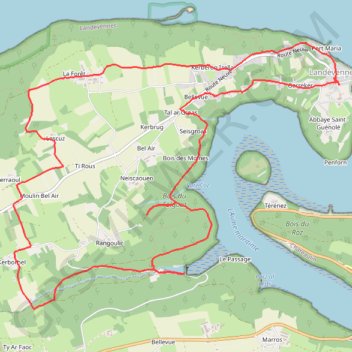 Trace GPS Landévénnec, itinéraire, parcours