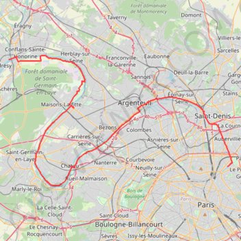 Trace GPS Paris - Conflans-Sainte-Honorine, itinéraire, parcours