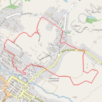 Trace GPS Balade semi-urbaine à Saint-Pardoux-Isaac, itinéraire, parcours