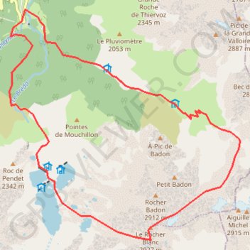 Trace GPS Rocher Blanc - 2 jours, itinéraire, parcours