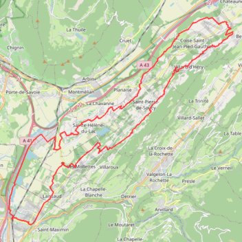 Trace GPS Boucle dans le Val coisin - Aller par Chavanne Coise et Retour par Villard d'héry , Saint Pierre de Soucy, itinéraire, parcours