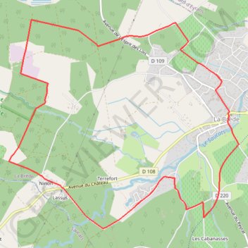 Trace GPS La Brede - Chemin vert-MNT, itinéraire, parcours