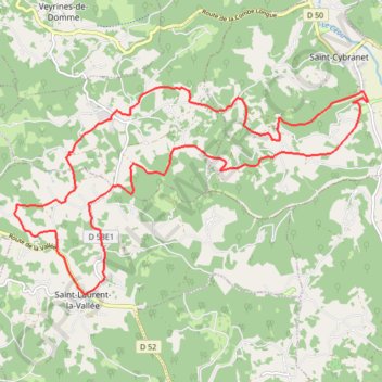 Trace GPS Saint-Cybranet, itinéraire, parcours