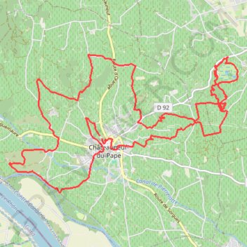 Trace GPS Dans les vignobles de Châteauneuf-du-Pape, itinéraire, parcours