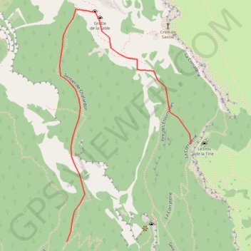 Trace GPS Grand Salève - Sentier des Etournelles (sortie Corraterie) - T4, itinéraire, parcours