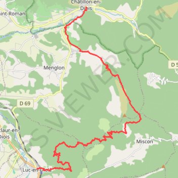 Trace GPS Grande Traversée des PréAlpes : Châtillon-en-Diois - Luc-en-Diois, itinéraire, parcours