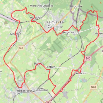 Trace GPS Welkenraedt - Bois d'Aix-la-Chapelle, itinéraire, parcours
