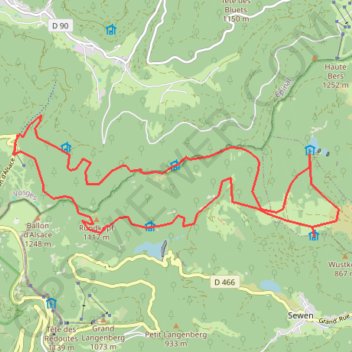 Trace GPS Ballon d'Alsace-Lac de Neuweiher, itinéraire, parcours