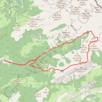 Trace GPS Pointe de Lachau, itinéraire, parcours