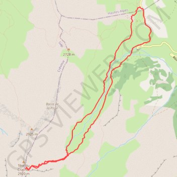Trace GPS Montagne de Parpaillon - Tête du Crachet, itinéraire, parcours