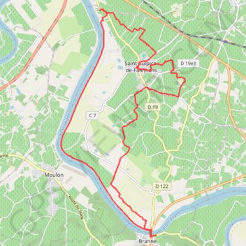 Trace GPS Boucle de Branne, itinéraire, parcours