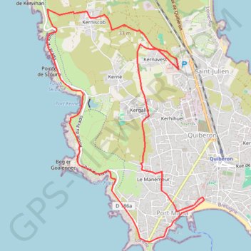Trace GPS De la cote sauvage au port de peche, itinéraire, parcours
