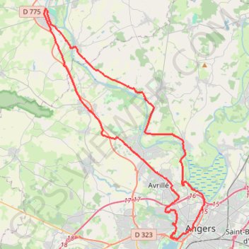 Trace GPS Le lion d'Angers 55km, itinéraire, parcours