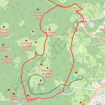 Trace GPS Le Puy Pariou - Orcines, itinéraire, parcours