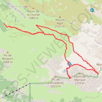 Trace GPS Col de Pierrefitte et col de Marraut en circuit depuis la piste d'Astes, itinéraire, parcours