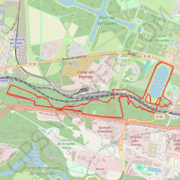 Trace GPS Versailles, itinéraire, parcours