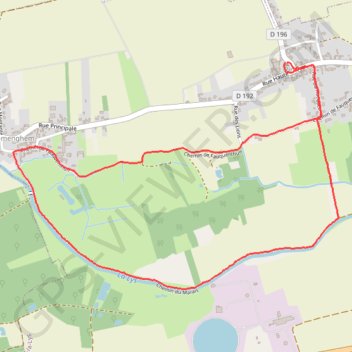 Trace GPS AIRE-SUR-LA-LYS, RINCQ, sentier du Bruveau modifié R1, itinéraire, parcours