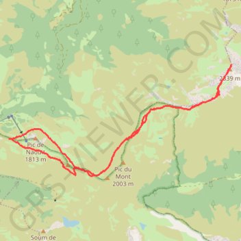 Trace GPS Pic de Montaigu par les crêtes, itinéraire, parcours