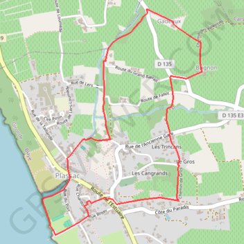 Trace GPS Boucle de Plassac, itinéraire, parcours