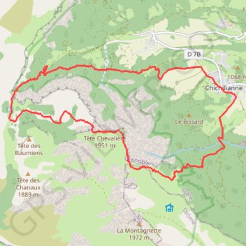 Trace GPS Traversée de la Tête Chevalière, itinéraire, parcours