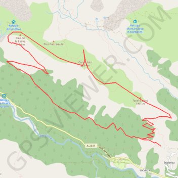 Trace GPS Pic de Comodoto depuis Espierba, itinéraire, parcours