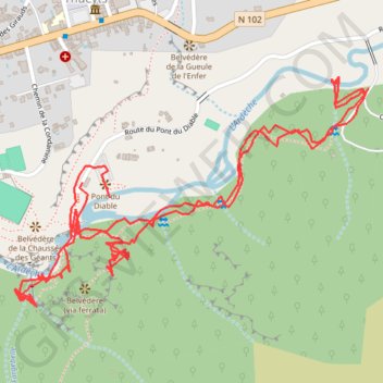 Trace GPS Pont Du Diable - Thueyts - Ardèche (07), itinéraire, parcours