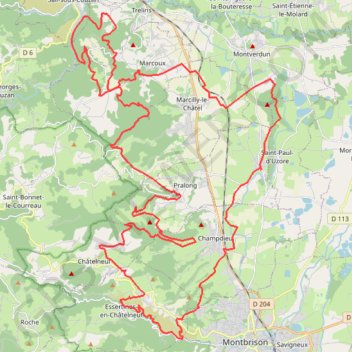 Trace GPS Croix d'Automne - Chalain-d'Uzore, itinéraire, parcours