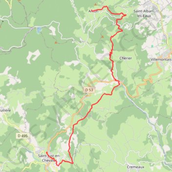 Trace GPS D'arcon à Saint-Just-en-Chevalet, itinéraire, parcours