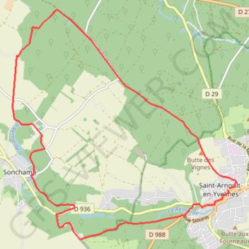Trace GPS Saint Arnoult en Yvelines boucle Sonchamp, itinéraire, parcours