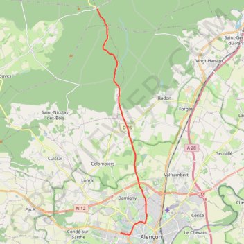 Trace GPS Alençon - Médavy, itinéraire, parcours